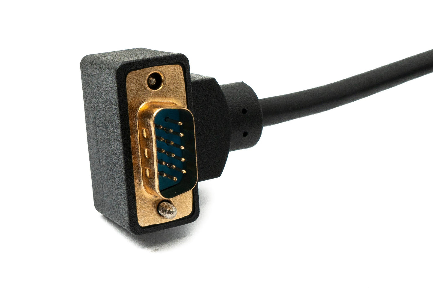 SYSTEM-S D Sub15 Kabel 100 cm HD VGA 15 Pin Stecker zu Buchse DB15 Winkel Down Angled