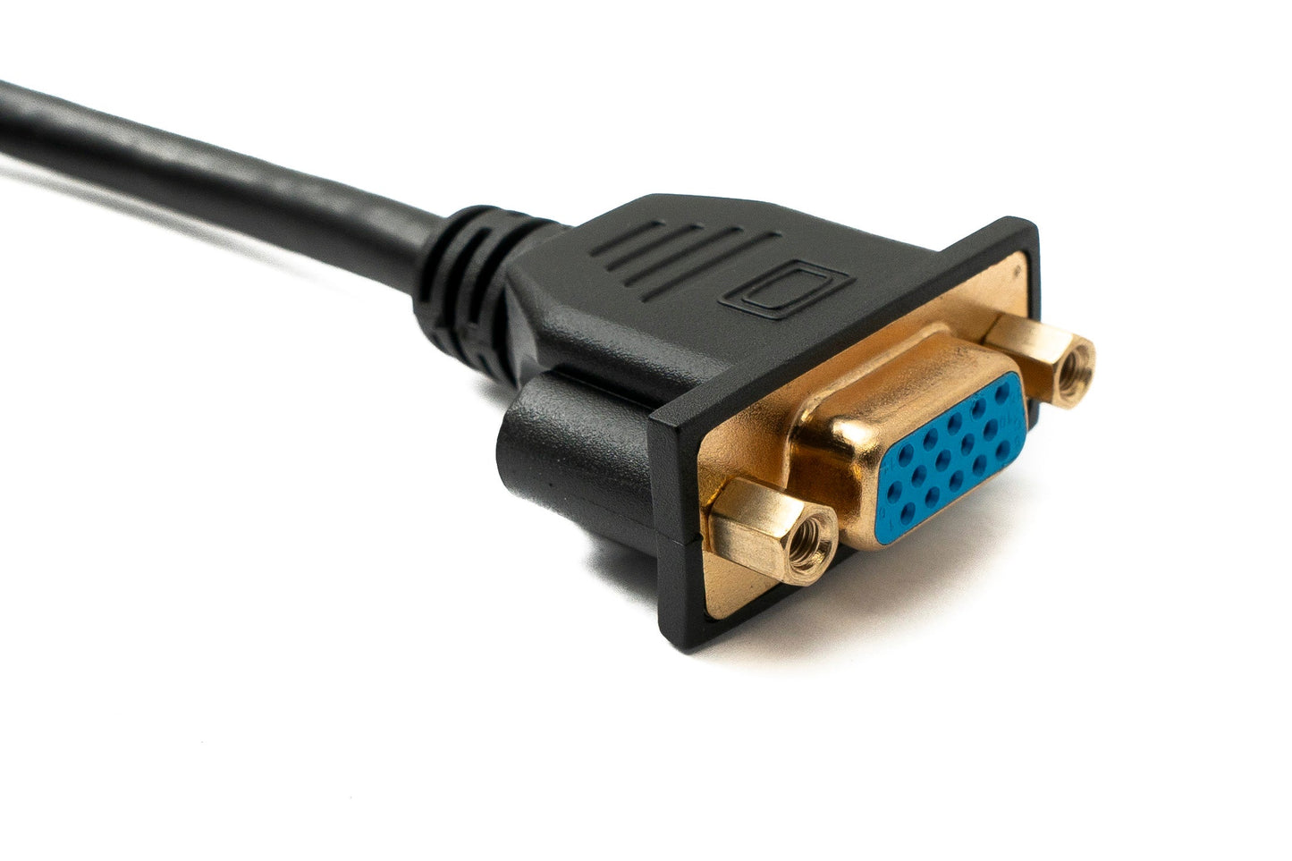 SYSTEM-S D Sub15 Kabel 50 cm HD VGA 15 Pin Stecker zu Buchse DB15 Winkel Down Angled
