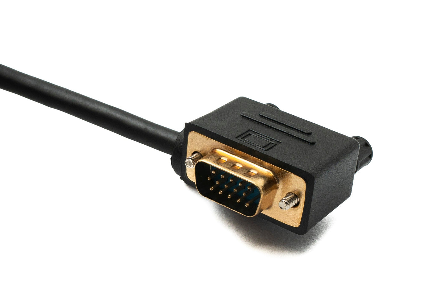 SYSTEM-S D Sub15 Kabel 50 cm HD VGA 15 Pin Stecker zu Buchse DB15 Winkel Right Angled