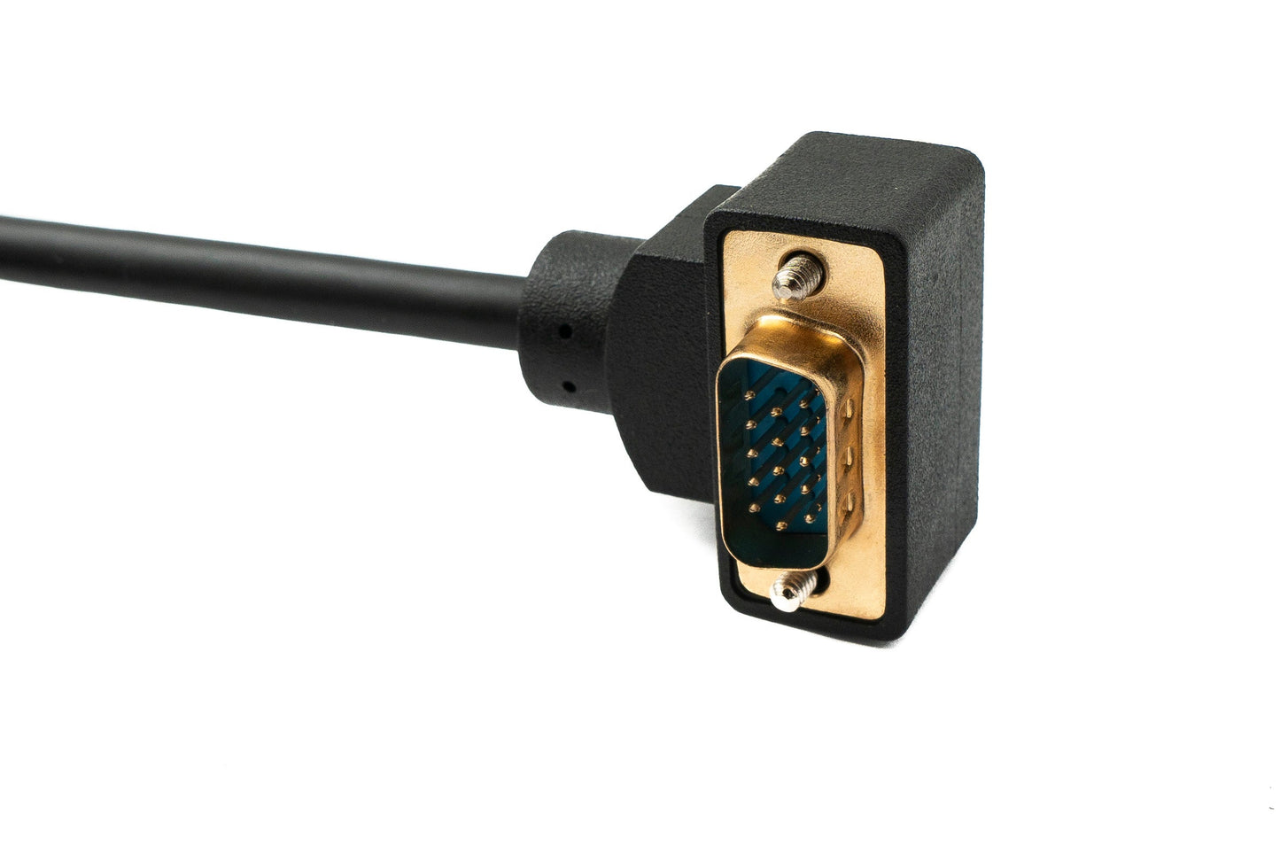 SYSTEM-S D Sub15 Kabel 100 cm HD VGA 15 Pin Stecker zu Buchse DB15 Winkel Up Angled