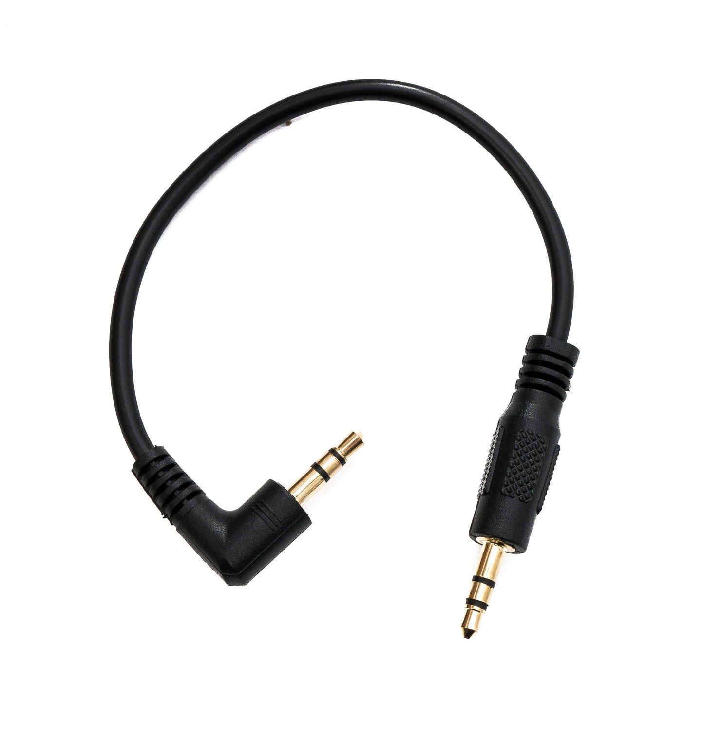 SYSTEM-S Audio Jack Cable 22 cm 3.5 mm TRS Male to Male Angled AUX Black