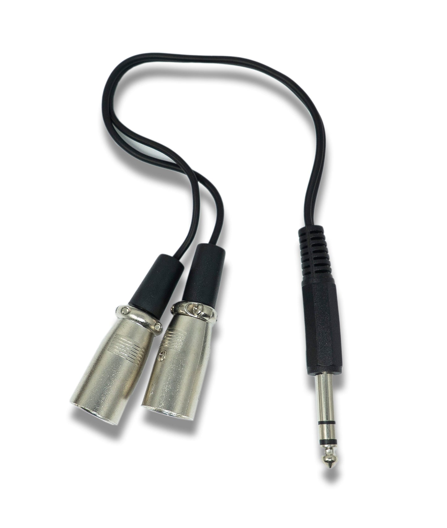 SYSTEM-S Audio Y Kabel 30 cm AUX 6,35 mm TRS Stecker zu 2x XLR 3 polig Stecker