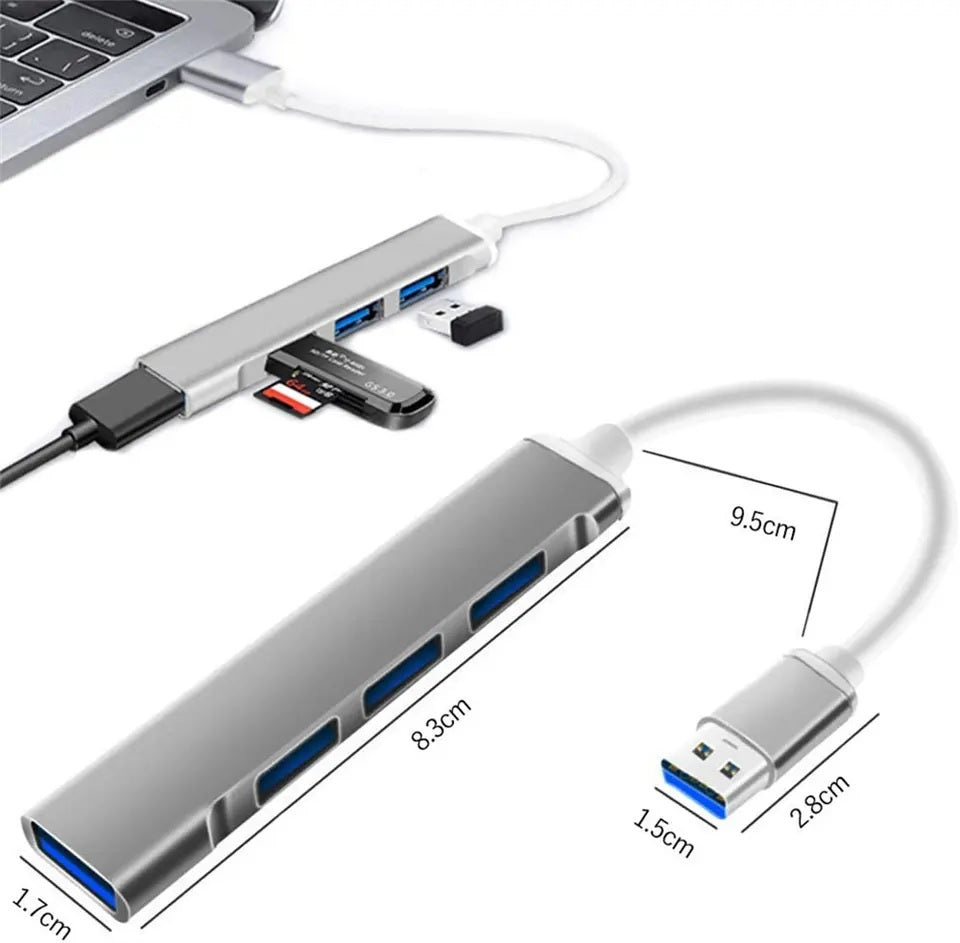4-Port USB Hub USB 2.0 USB 3.0 Data Hub Docking Station