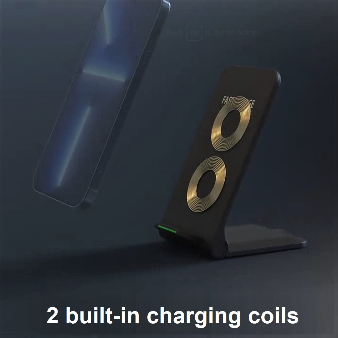 15W Wireless Charger Stand Foldable Qi Charger Inductive Charging Station