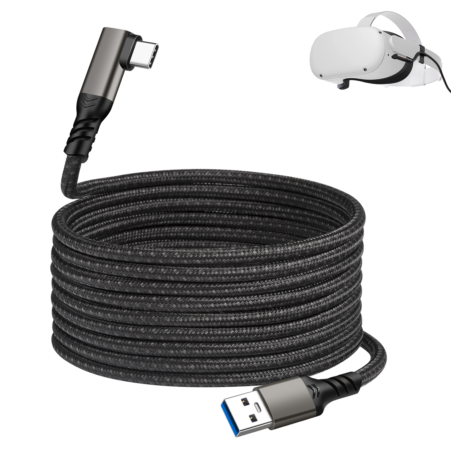 90 Grad Typ-C Ladekabel Winkel USB-A USB-C Kabel abgewinkelt 3A Nylon USB 3.2 - DREIKS