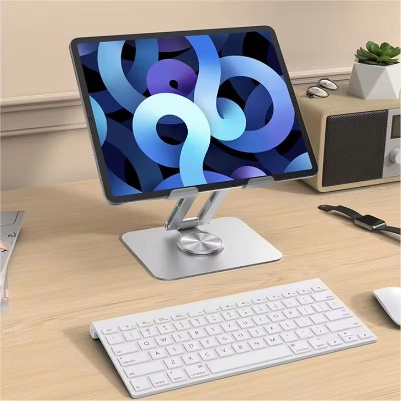 Tablet Stand Rotating Foldable Notebook Kindle Holder 4-12" Aluminium