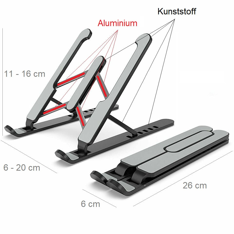 Laptop Stand Foldable Stand Notebook Stand Holder Angle Adjustable Plastic plus Metal