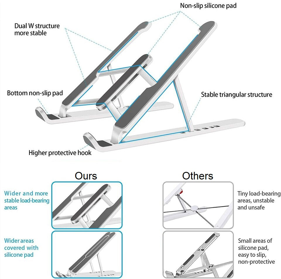 Laptop Stand Foldable Stand Notebook Stand Holder Angle Adjustable Plastic plus Metal