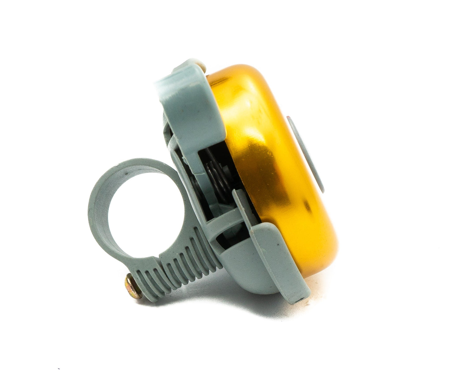 SYSTEM-S Fahrrad Klingel glänzend im Retro Look aus Aluminium in Gelb