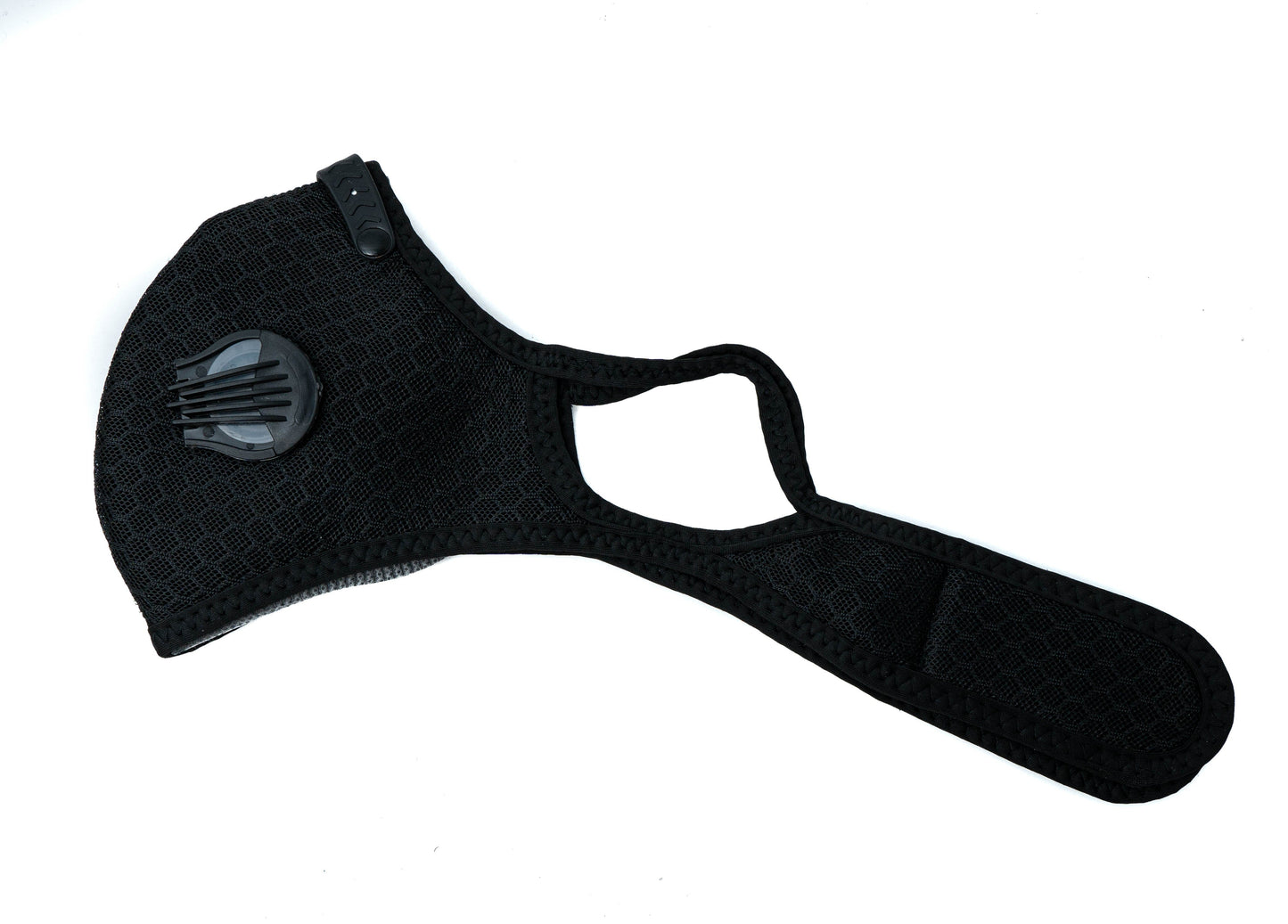 SYSTEM-S Staub Maske austauschbarer Aktivkohle Filter Nylon für Outdoor Jogging Schwarz