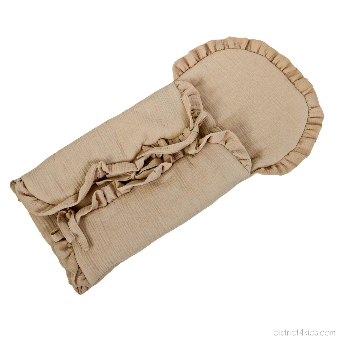 Babyschlafsack Cuddly Musselin mit Schleifen - ganzjähriger Puckschlafsack