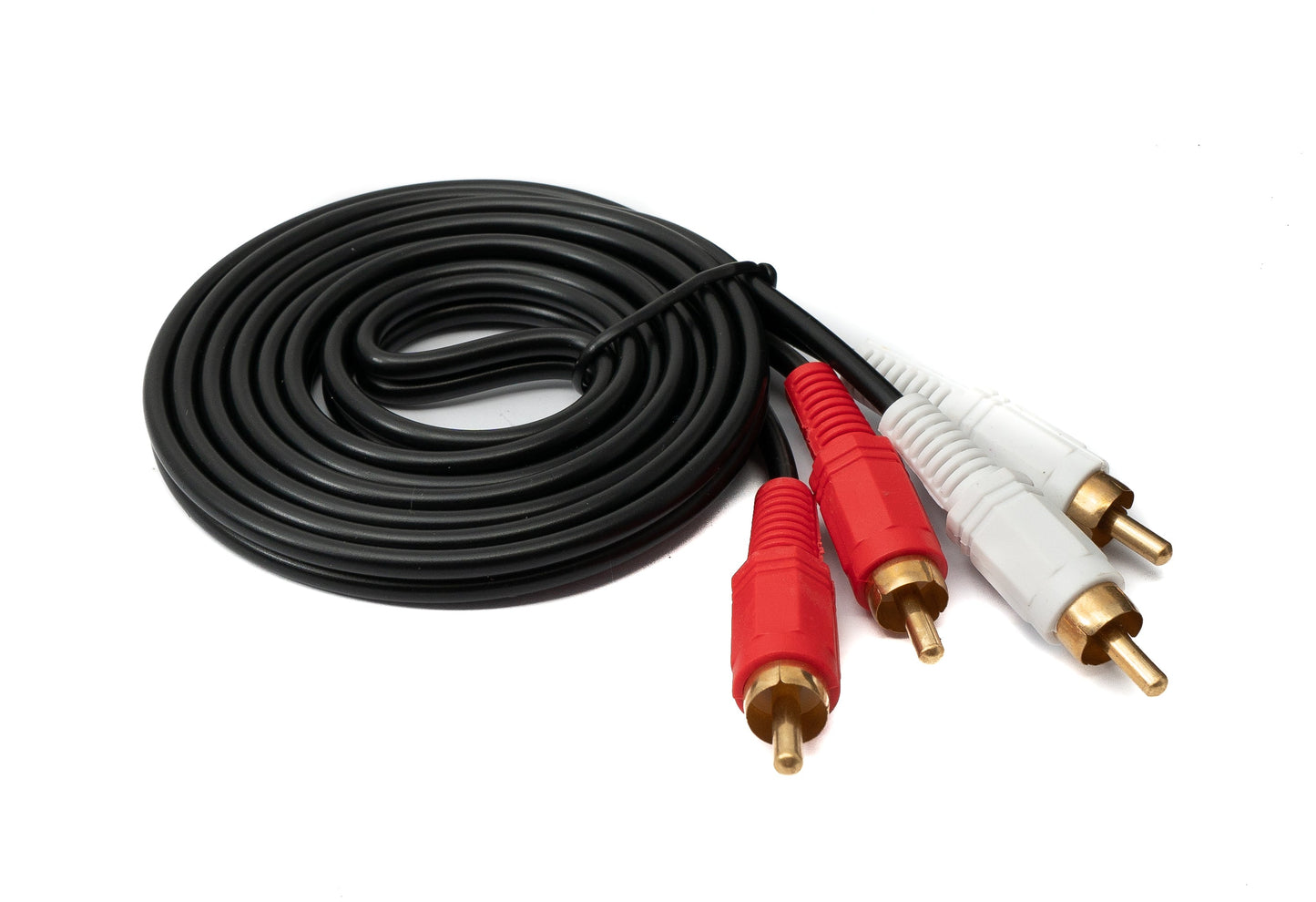 SYSTEM-S Cinch 2 RCA Kabel 1,5 m Stecker zu Stecker Stereo AV in Schwarz