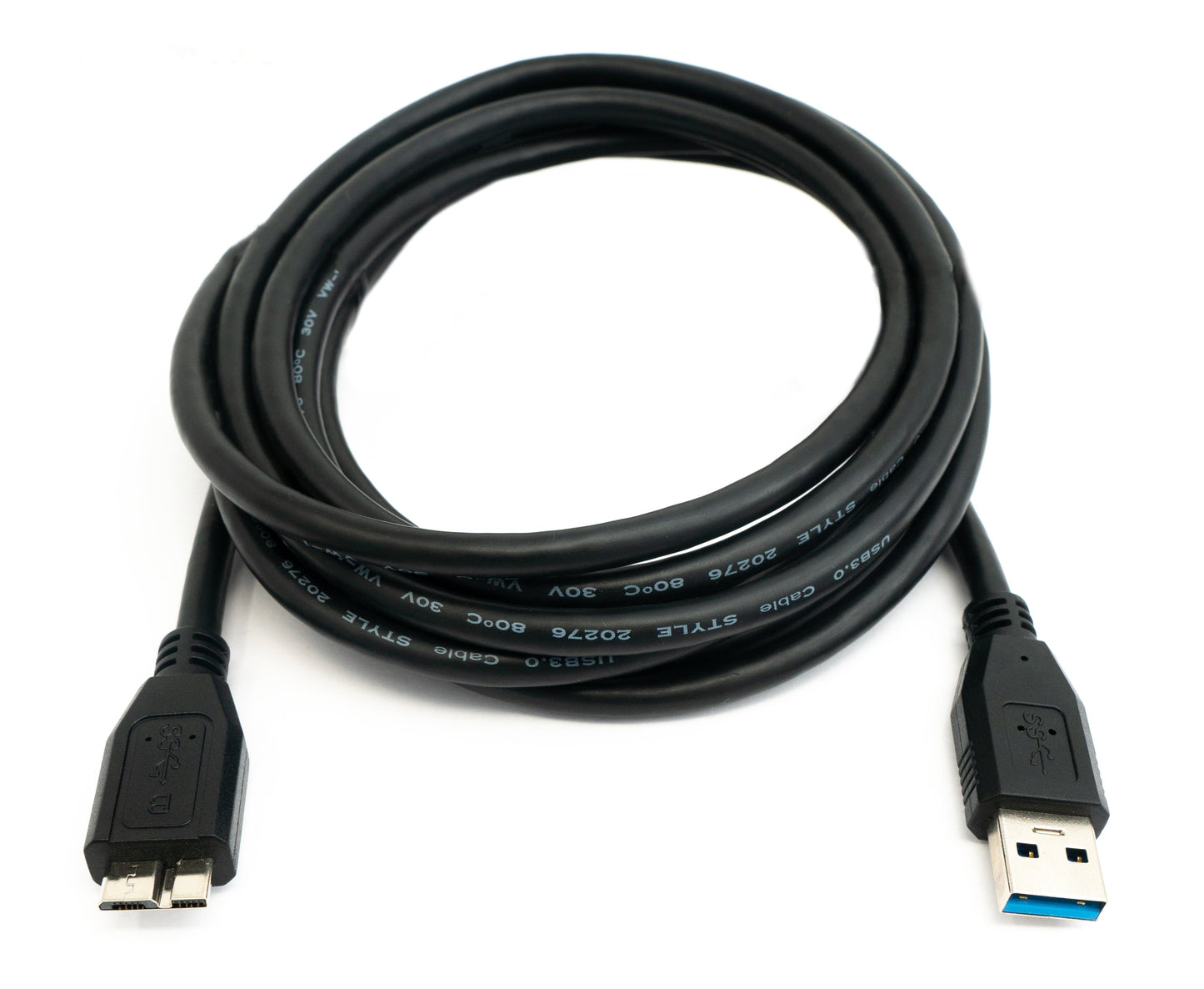 SYSTEM-S USB 3.0 Kabel 3 m Micro B Stecker zu Typ A Stecker in Schwarz