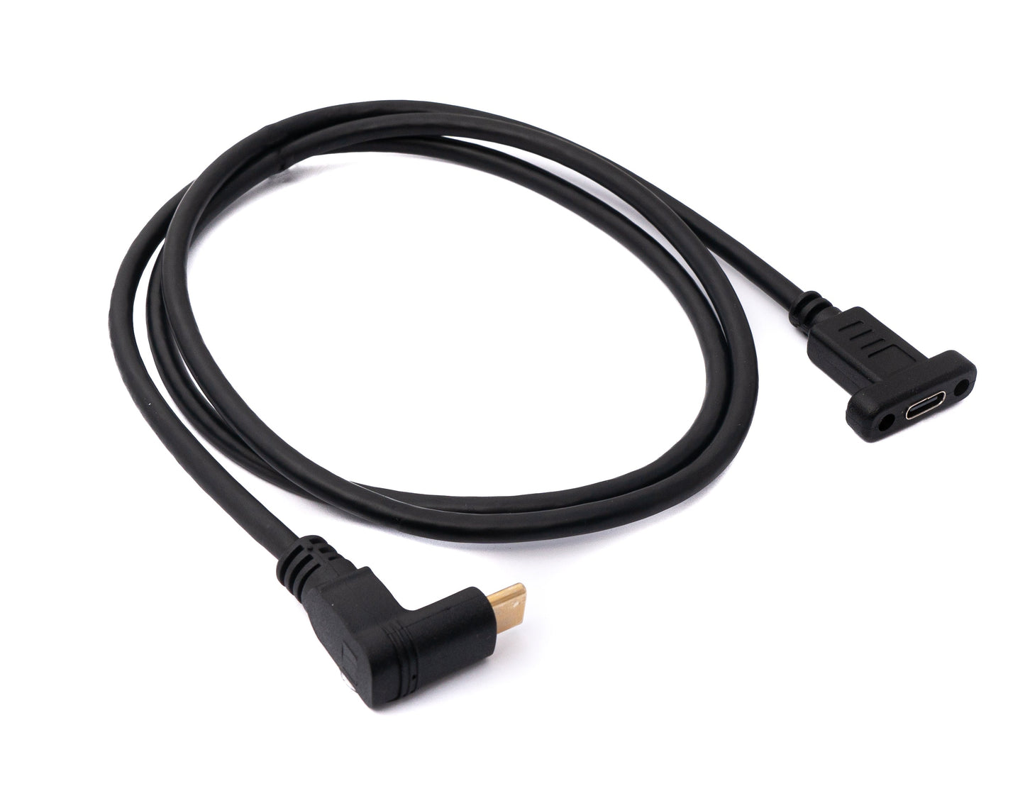 SYSTEM-S USB 3.1 cable 100 cm Type C male to female screw angle in black