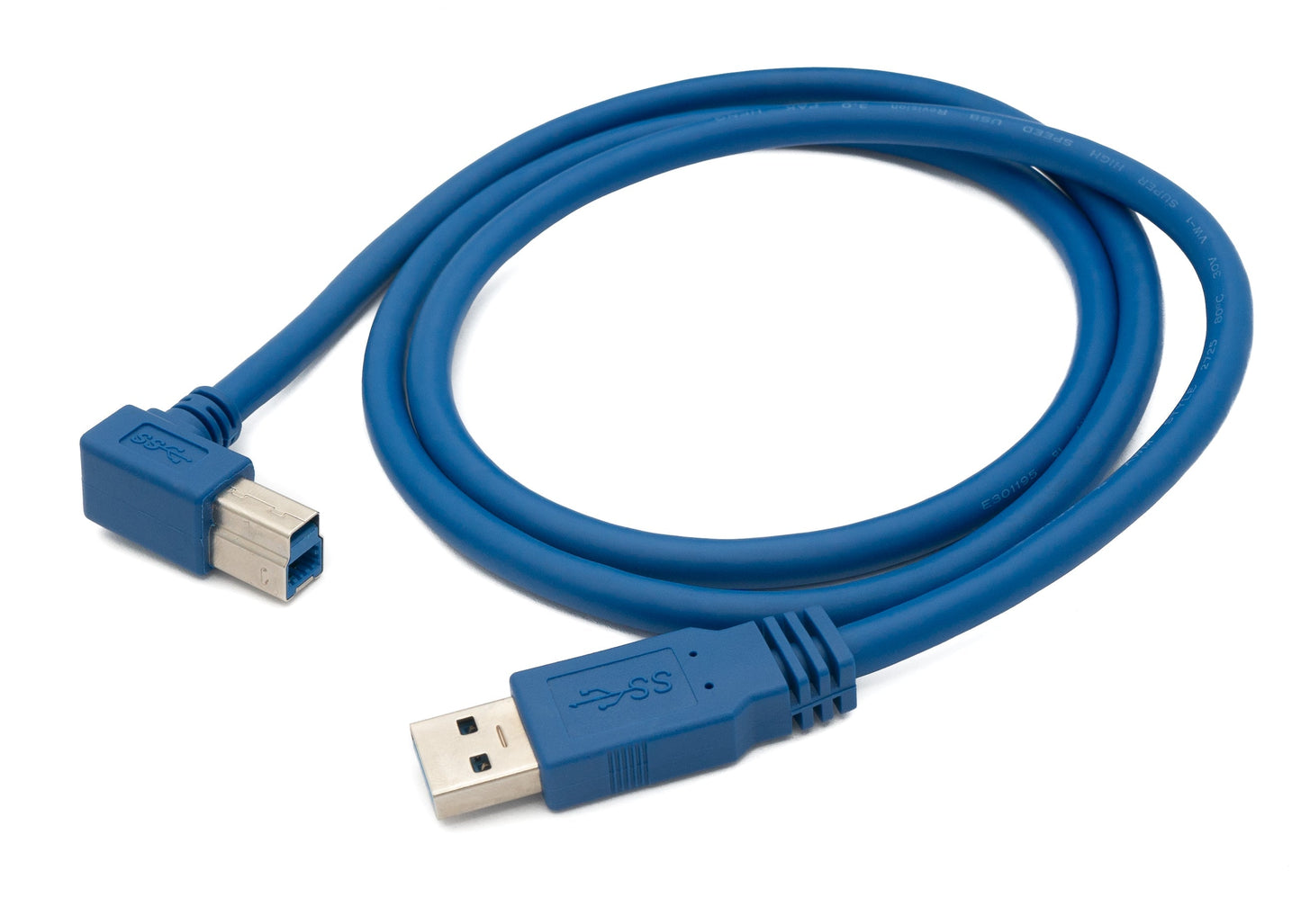 SYSTEM-S USB 3.0 cable 1.8 m Type B male to Type A male angled in blue