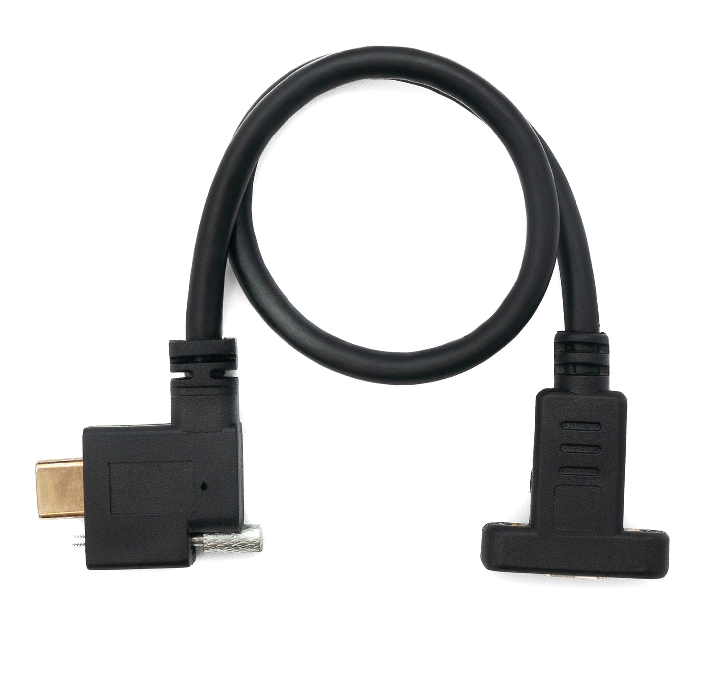 SYSTEM-S USB 3.1 Kabel 30 cm Typ C Stecker zu Buchse Schraube Winkel Adapter in Schwarz
