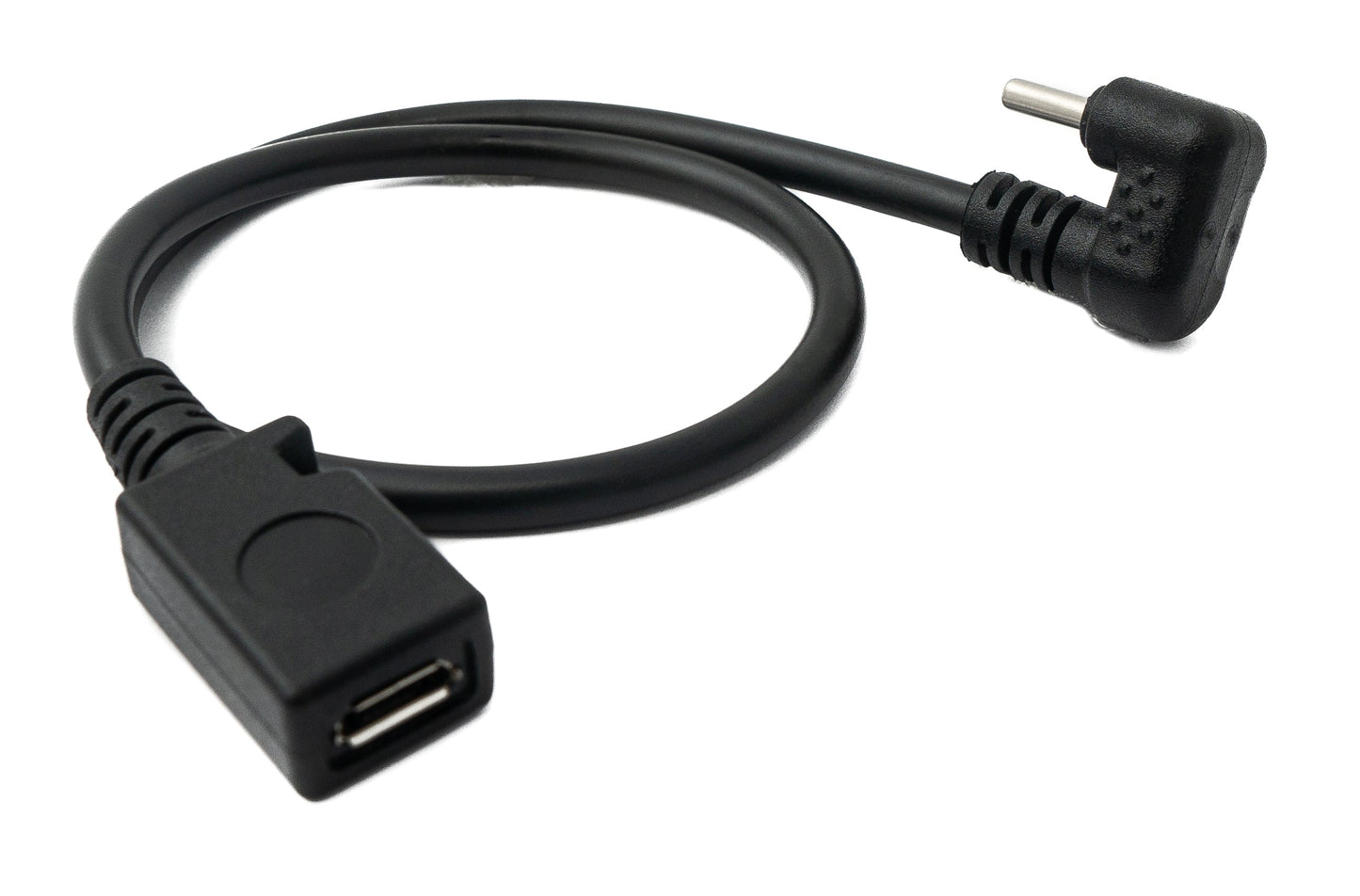 SYSTEM-S USB 3.1 cable 30 cm Type C male to 2.0 Micro B female 180° angle in black