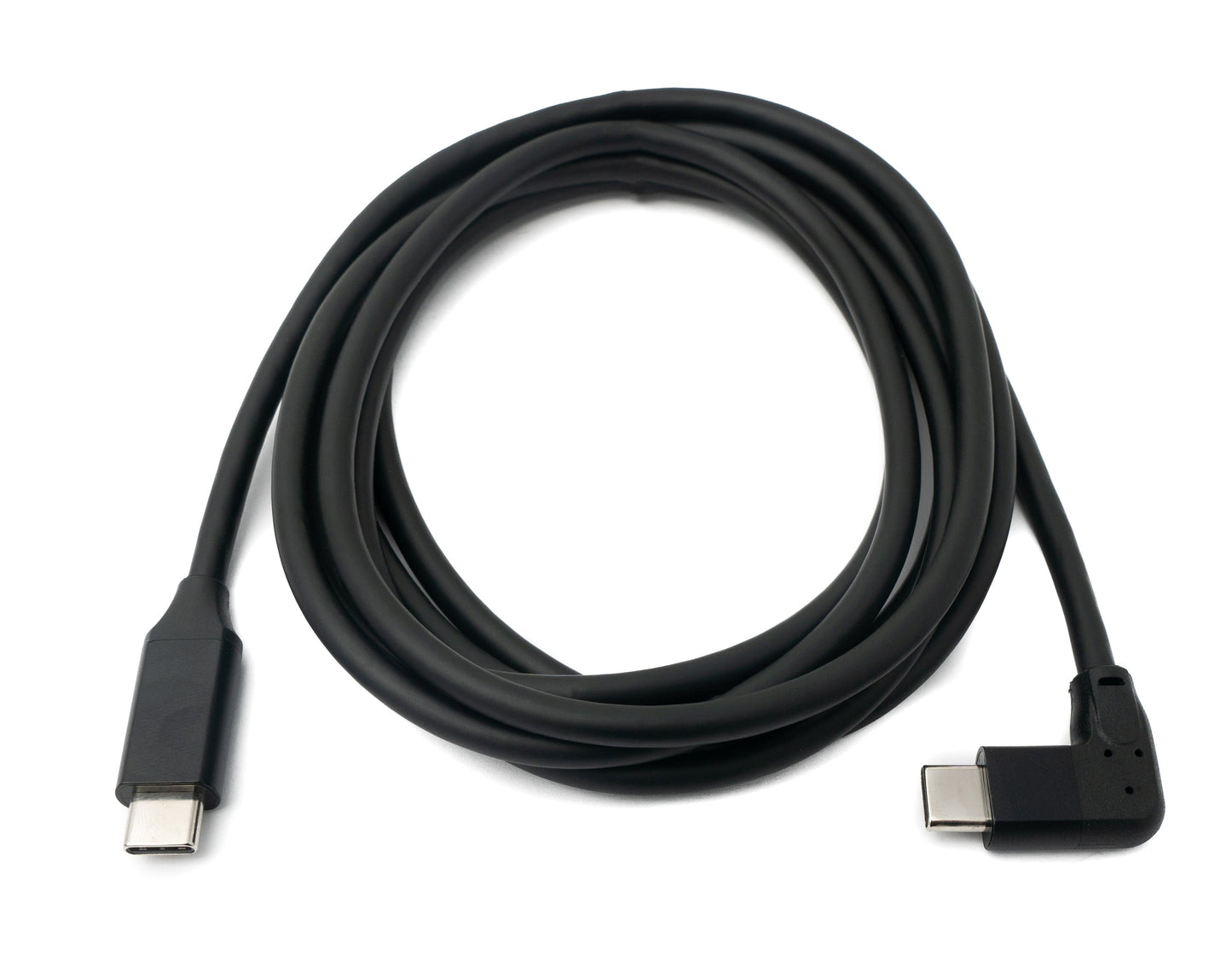 SYSTEM-S USB 3.1 Kabel 2 m Typ C Stecker zu Stecker Winkel in Schwarz