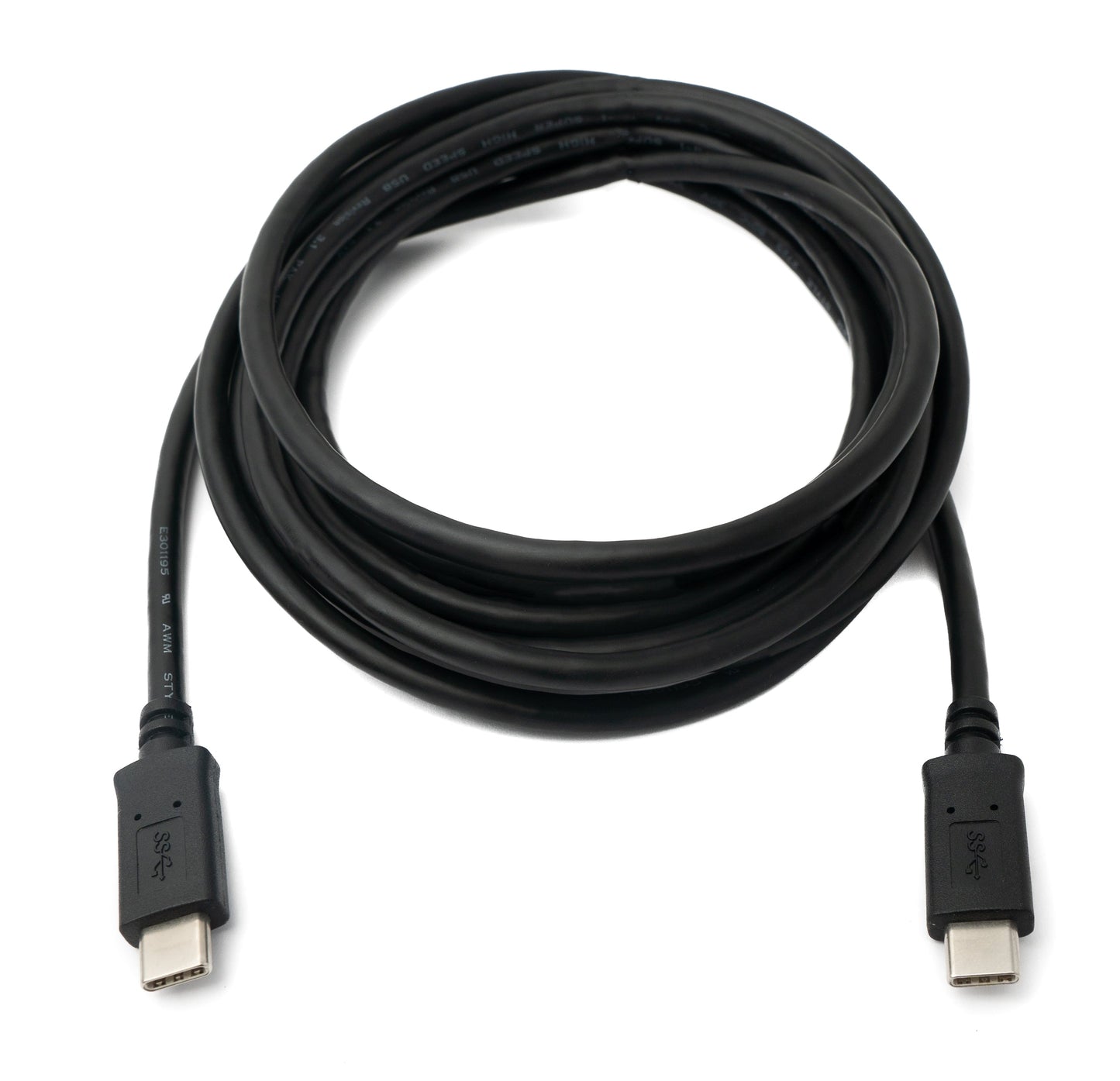 SYSTEM-S USB 3.1 Kabel 3 m Typ C Stecker zu Stecker in Schwarz