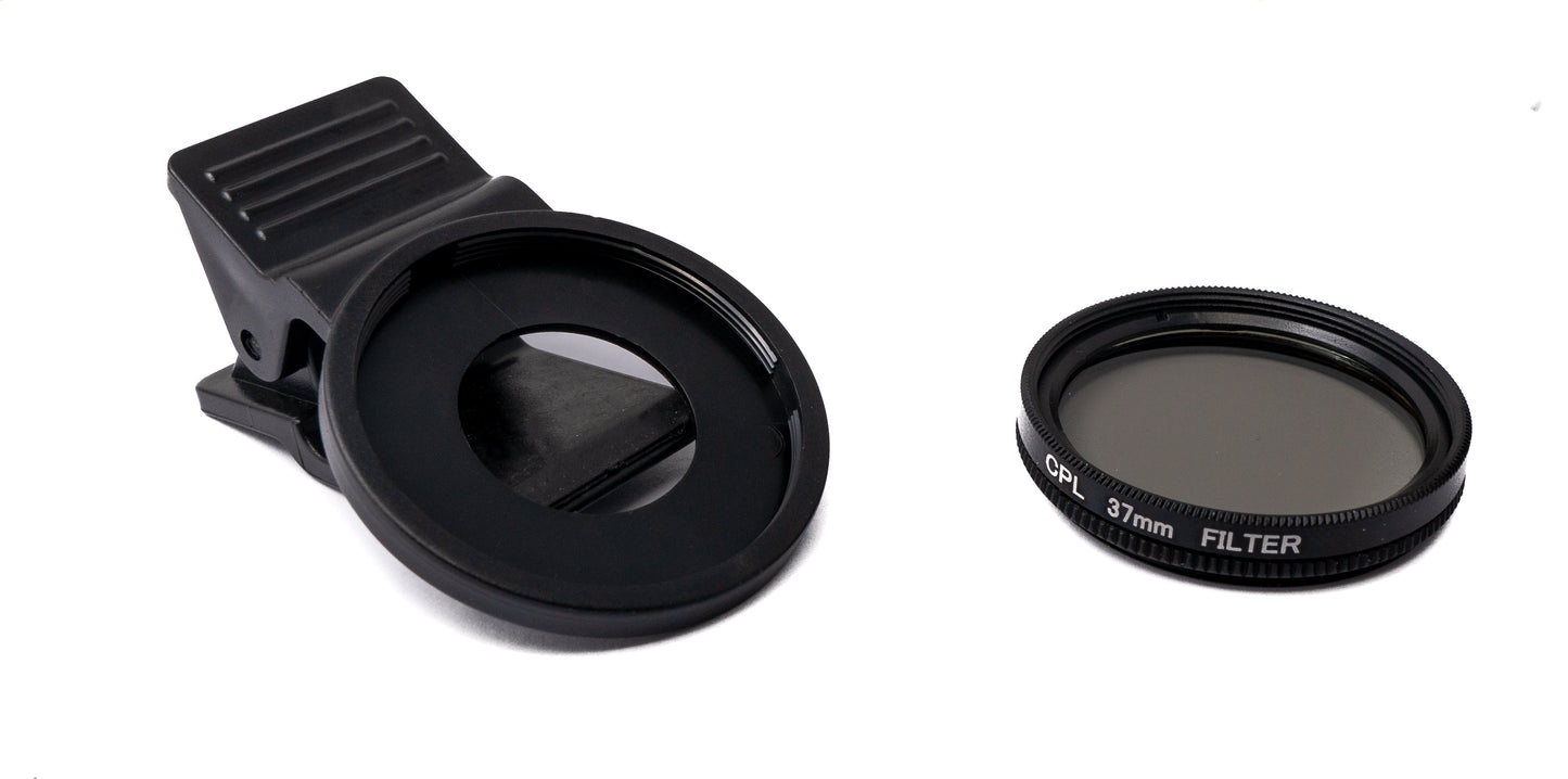 SYSTEM-S CPL Filter 37 mm lens with clip for smartphones in black