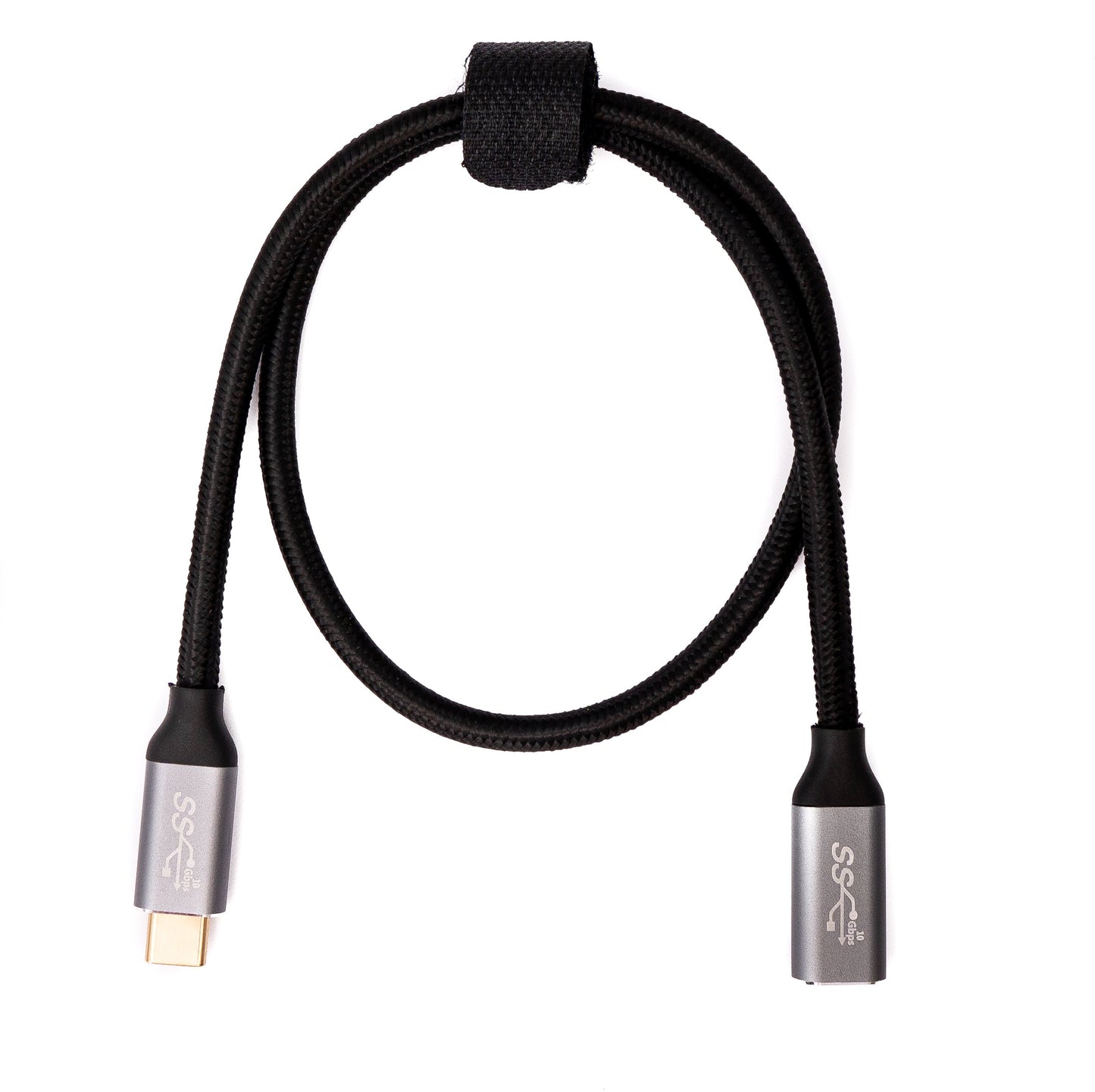 SYSTEM-S USB 3.1 Gen 2 Kabel 100W 50 cm Typ C Stecker zu Buchse in Schwarz