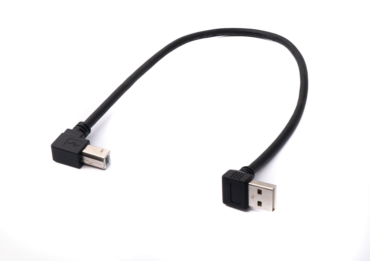 SYSTEM-S USB 2.0 cable 35 cm Type B male to Type A male angled in black