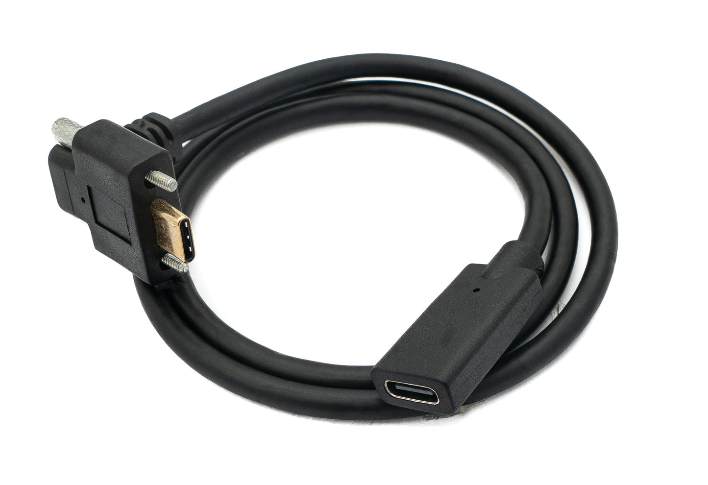 SYSTEM-S USB 3.1 Gen 2 100W Kabel 60 cm Typ C Stecker zu Buchse Schraube Winkel