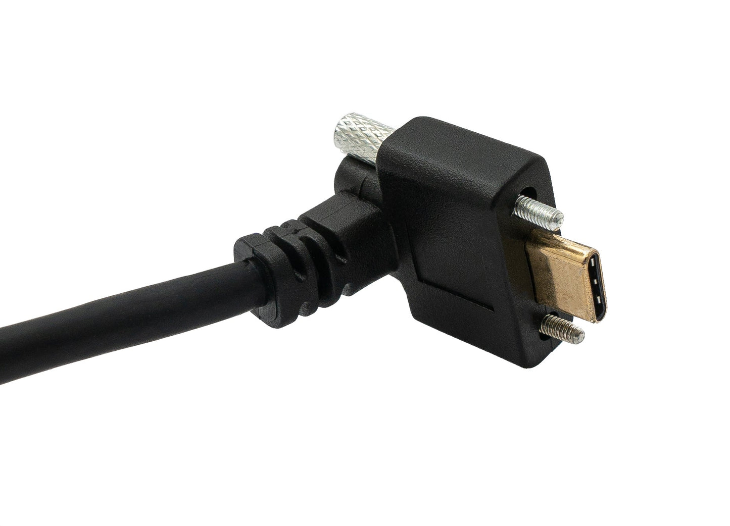 SYSTEM-S USB 3.1 Gen 2 100W Kabel 100 cm Typ C Stecker zu Buchse Schraube Winkel