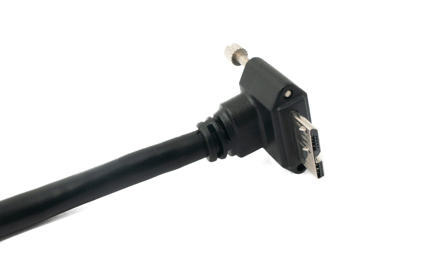 SYSTEM-S USB 3.0 cable 30 cm Micro B plug to A plug screw angle black