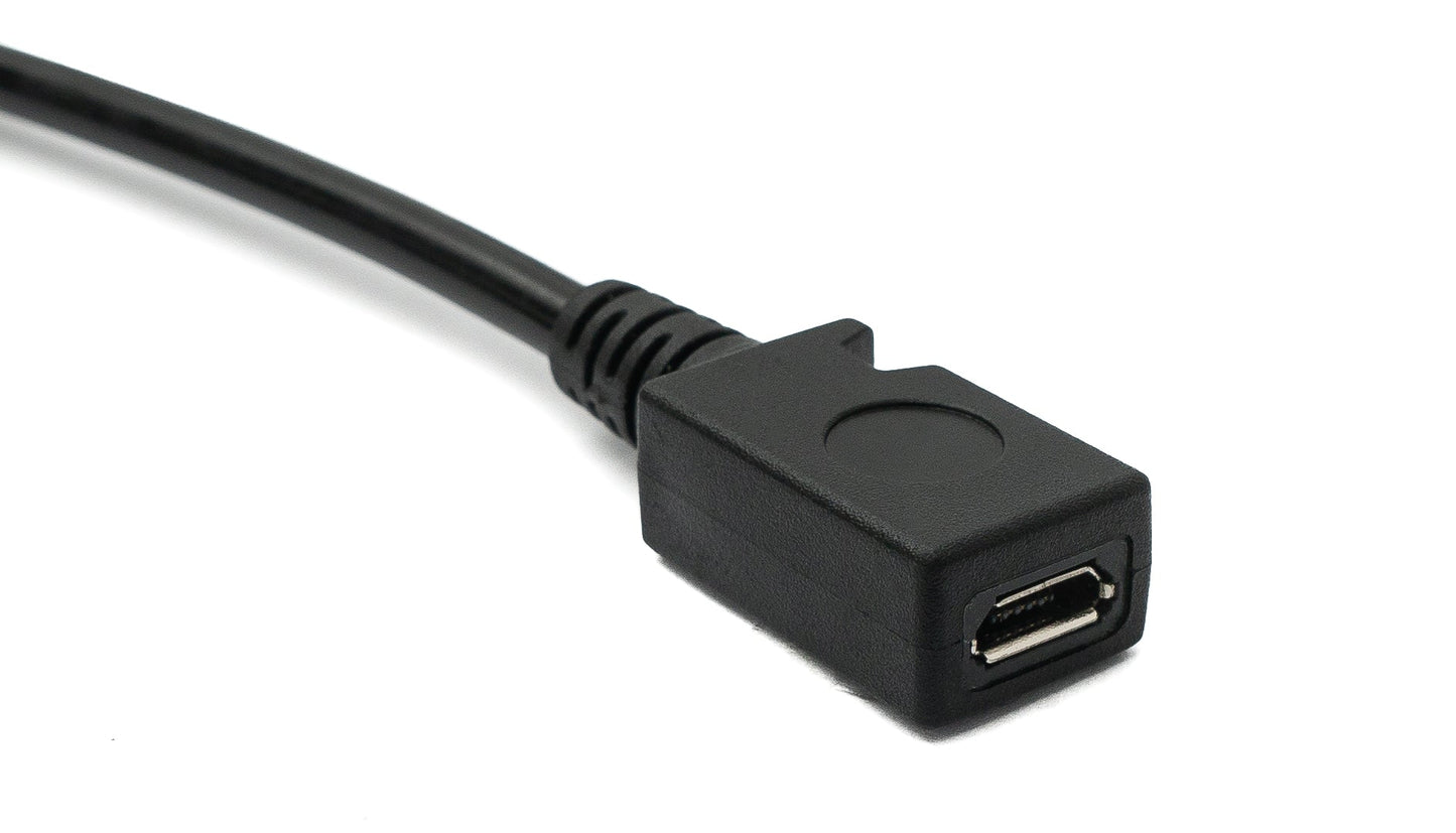 SYSTEM-S USB 3.1 Kabel 120 cm Stecker zu 2.0 Mini B Buchse Spirale in Schwarz