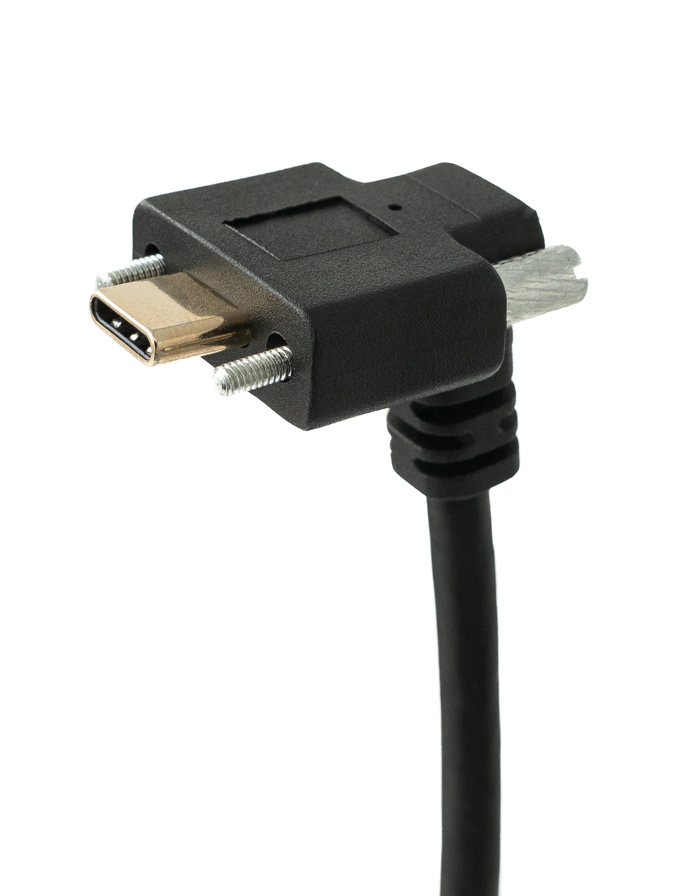 SYSTEM-S USB 3.1 Gen 2 100W Kabel 60 cm Typ C Stecker zu Buchse Schraube Winkel