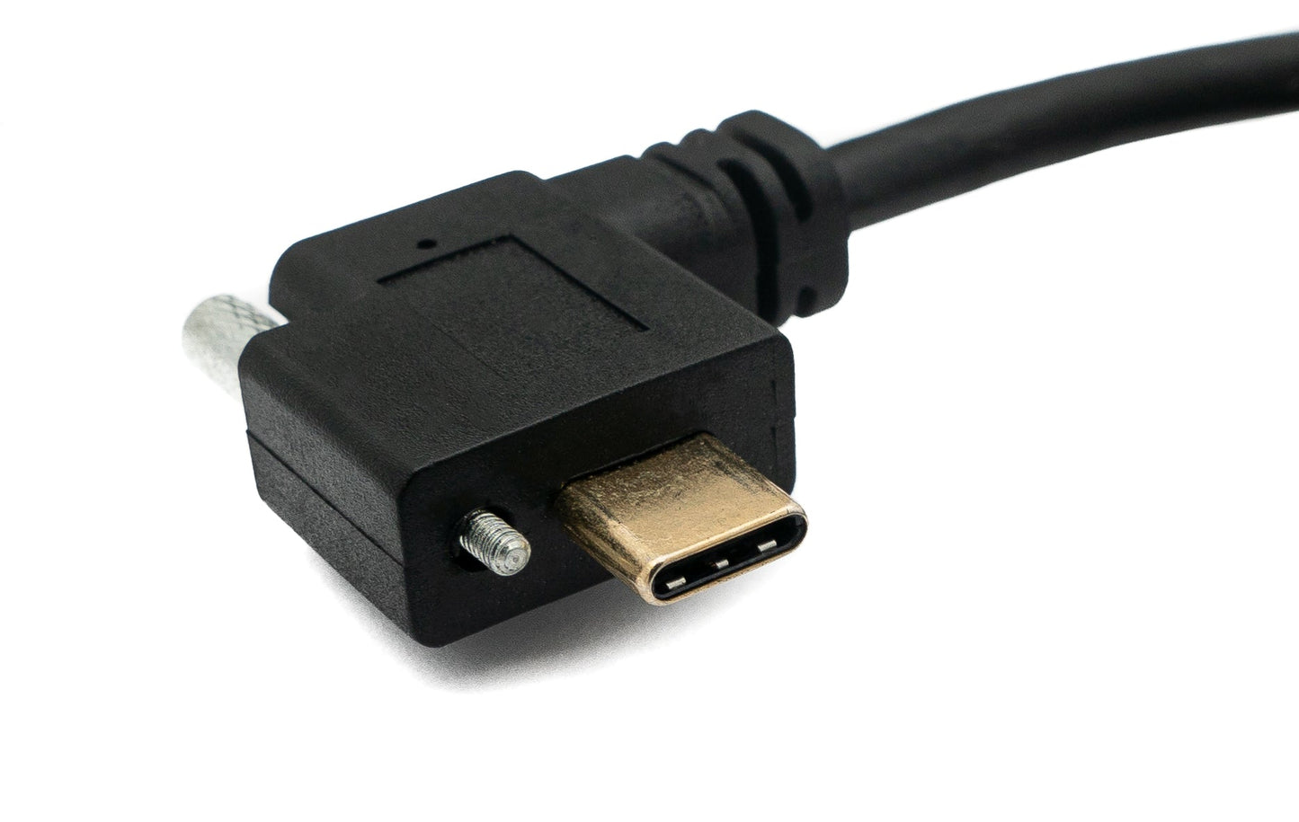 SYSTEM-S USB 3.1 cable 100 cm Type C male to female screw angle in black