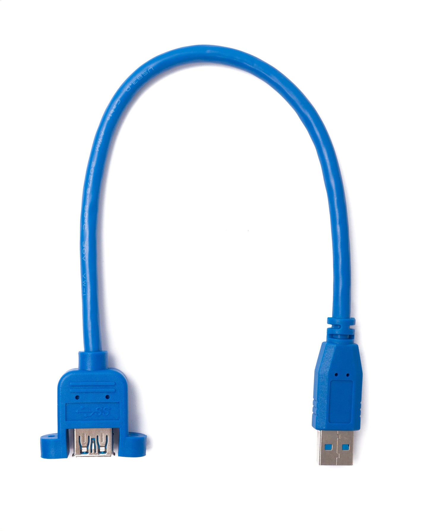 SYSTEM-S USB 3.0 Kabel 30 cm Typ A Stecker zu Buchse Schraube in Blau