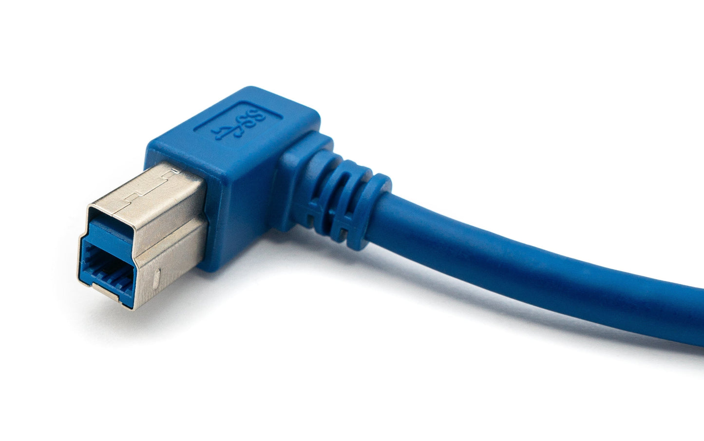 SYSTEM-S USB 3.0 cable 30 cm Type B male to Type A male angled in blue
