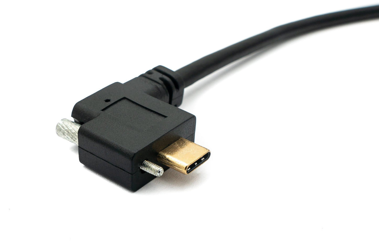 SYSTEM-S USB 3.1 cable 200 cm Type C male to female screw angle in black
