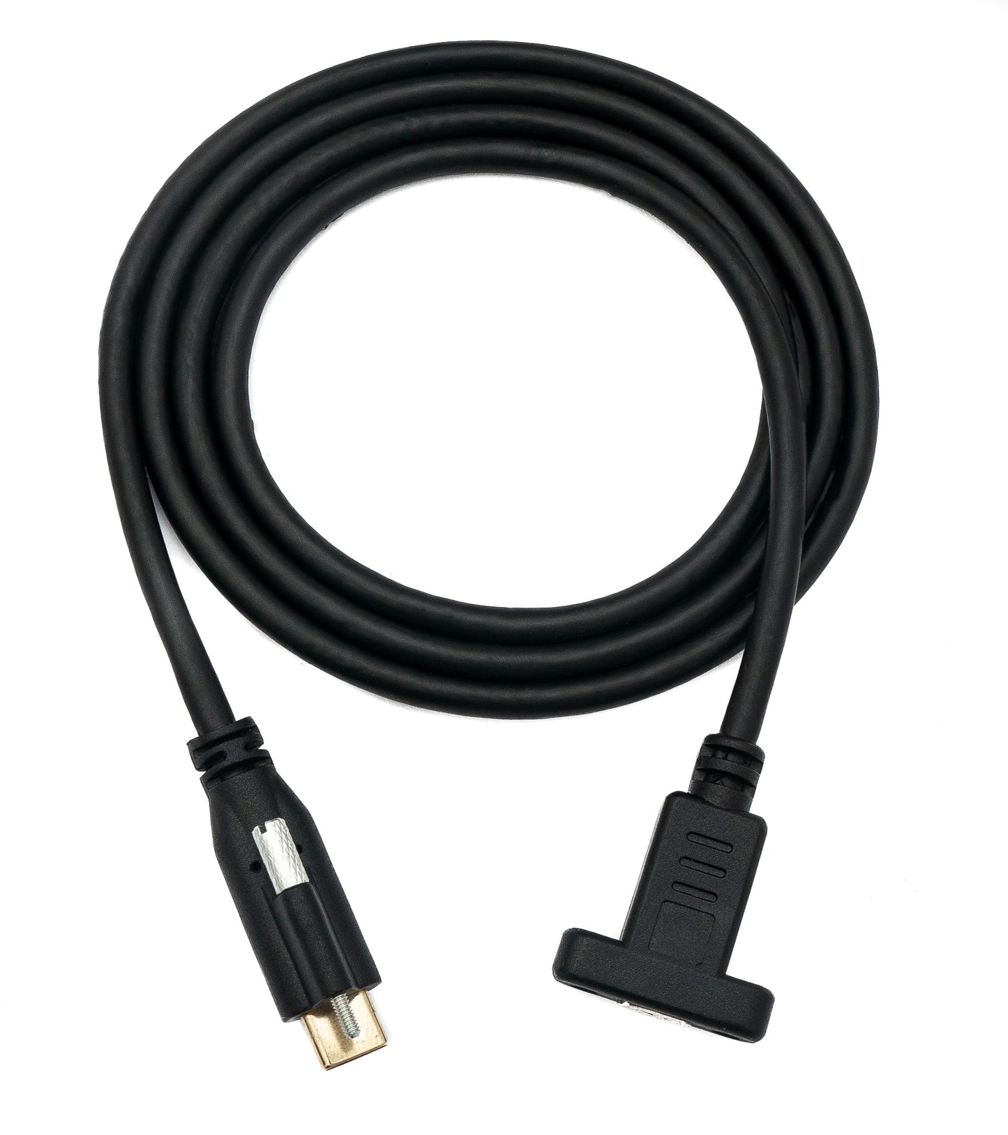SYSTEM-S USB 3.1 Gen 2 Kabel 100 cm Typ C Stecker zu Buchse Einzel Schraube in Schwarz