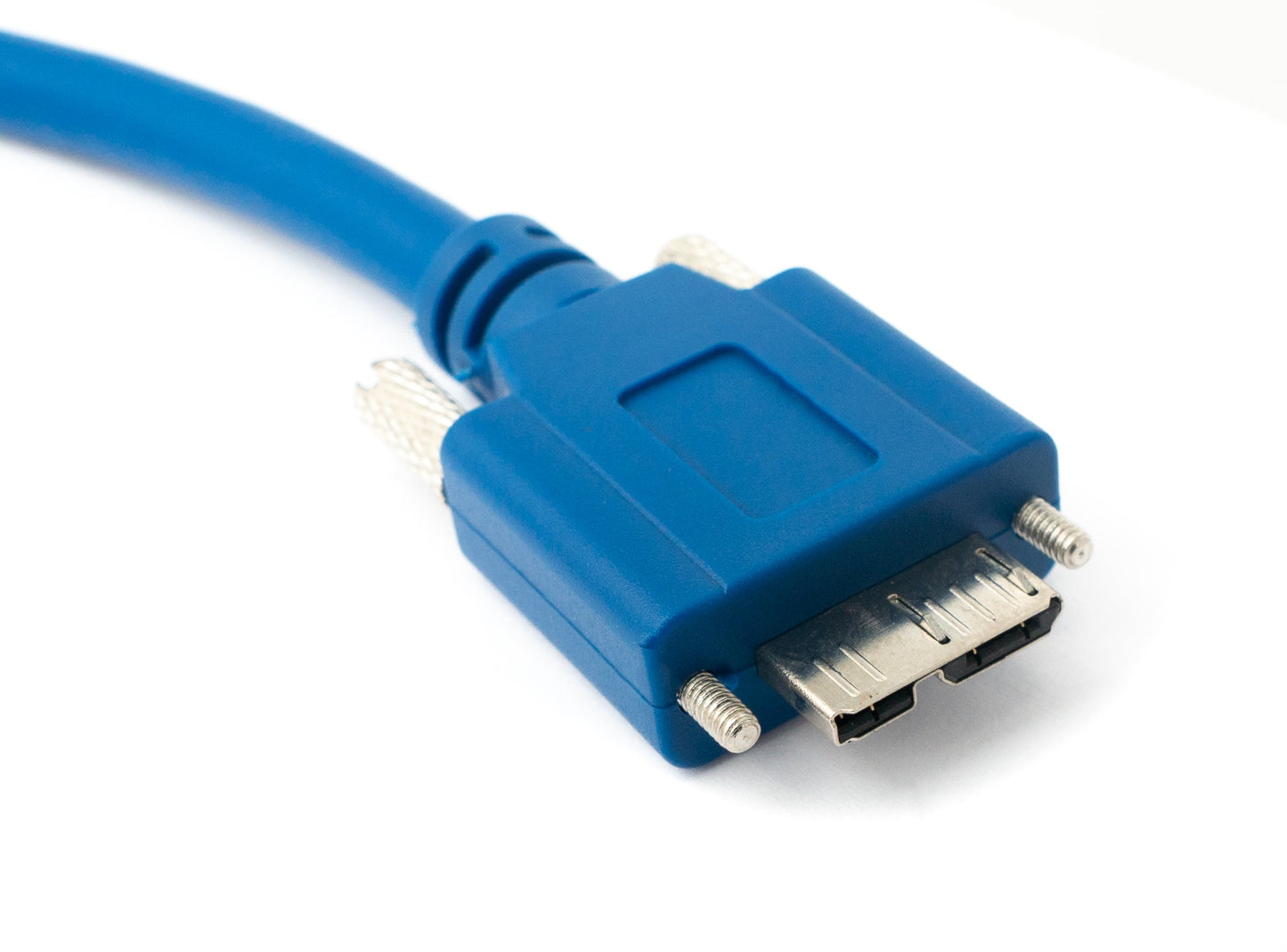 SYSTEM-S USB 3.0 Kabel 60 cm Micro B Stecker zu Typ A Stecker Schraube in Blau