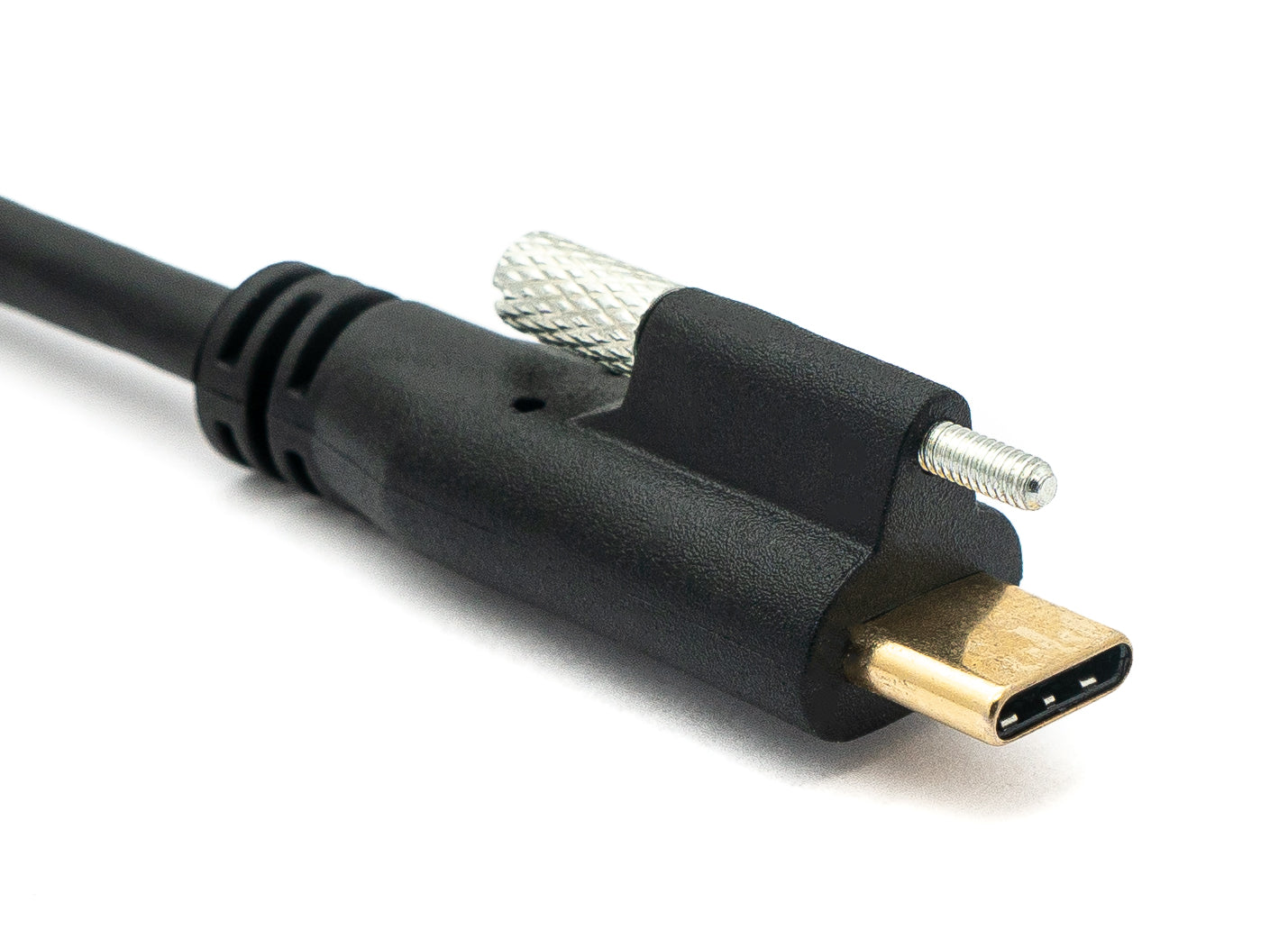 SYSTEM-S USB 3.1 Kabel 2 m Typ C Stecker zu Buchse Schraube in Schwarz