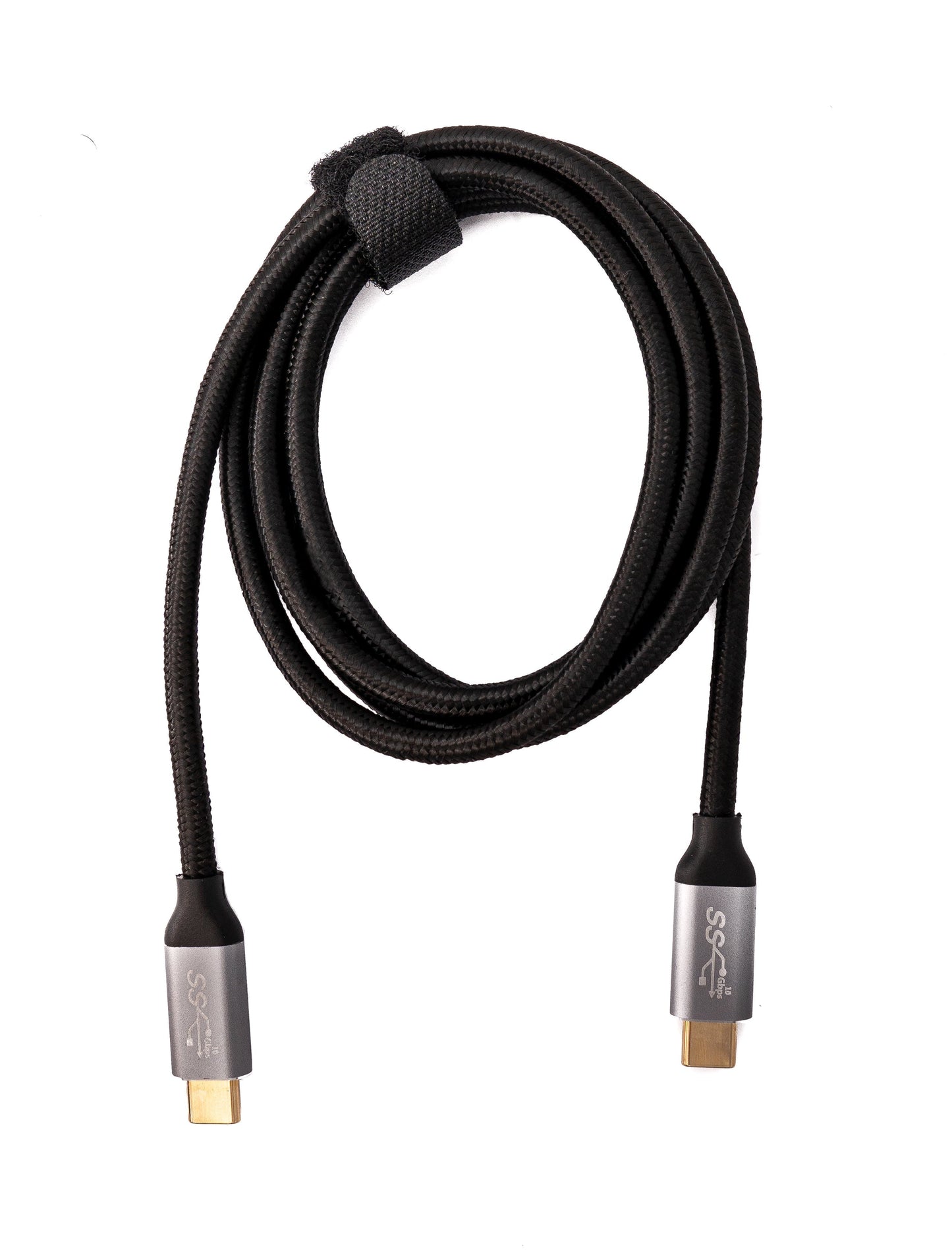 SYSTEM-S USB 3.1 Gen 2 100W Kabel 150 cm Typ C Stecker zu Stecker geflochten in Schwarz