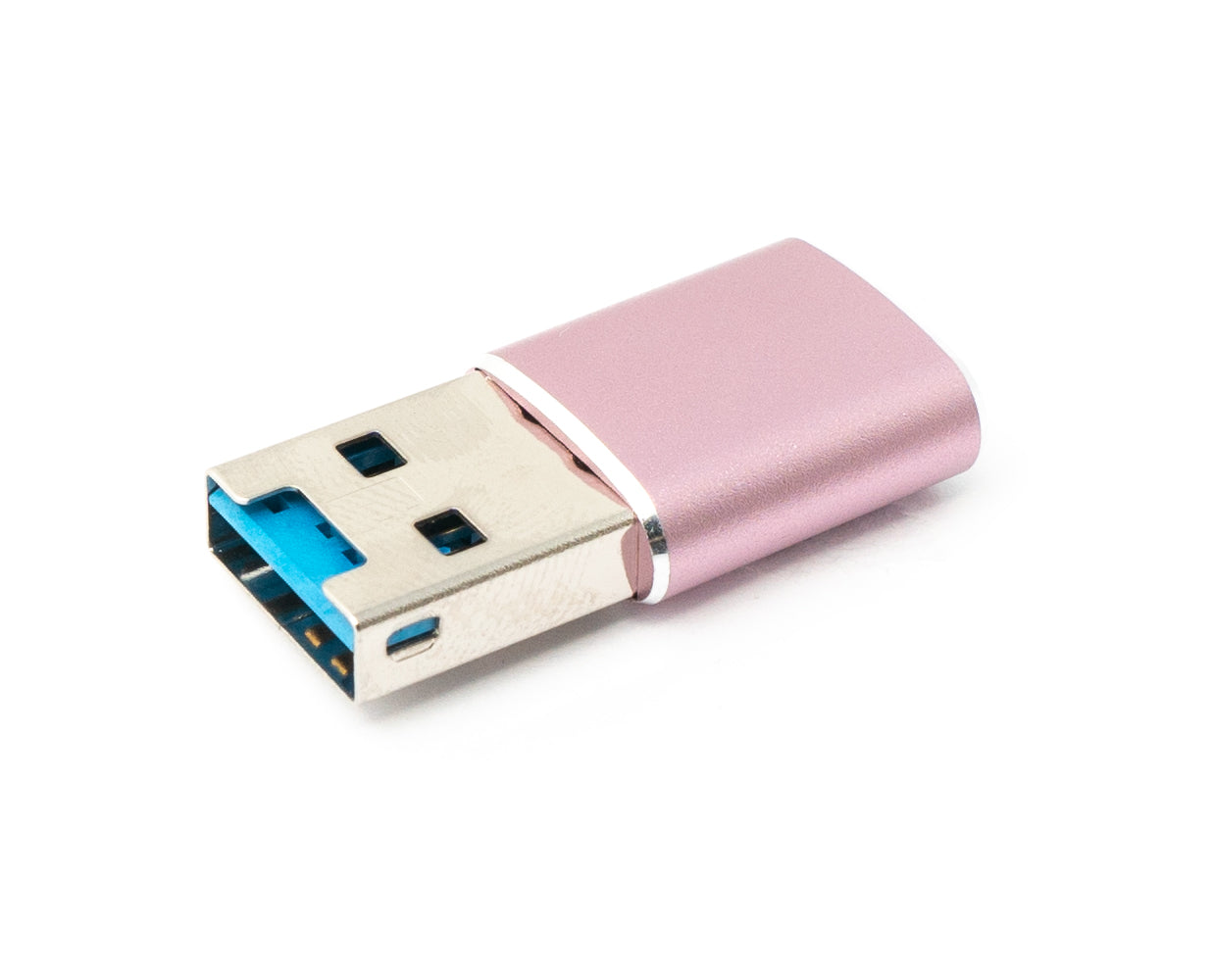 SYSTEM-S SD Karte Adapter MicroSD zu USB 3.0 Typ A Buchse Kabel Memory Card Reader Rosa