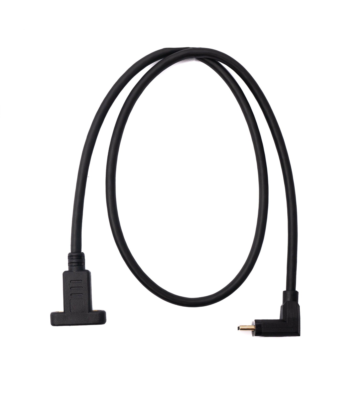SYSTEM-S USB 3.1 Kabel 60 cm Typ C Stecker zu Buchse Schraube Winkel in Schwarz