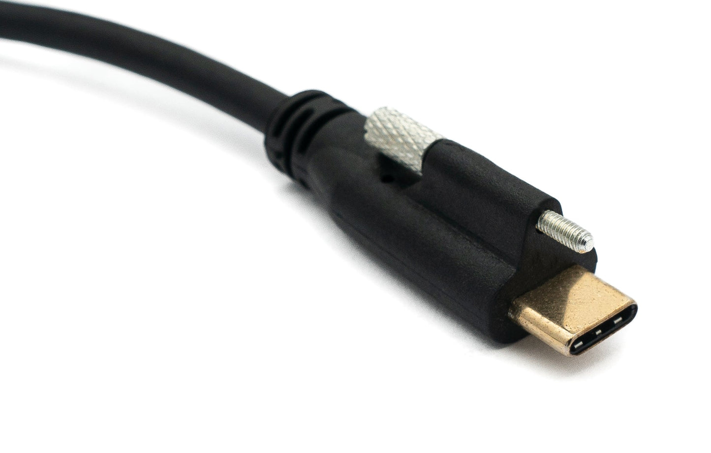 SYSTEM-S USB 3.1 cable 30 cm Type C male to female screw adapter in black