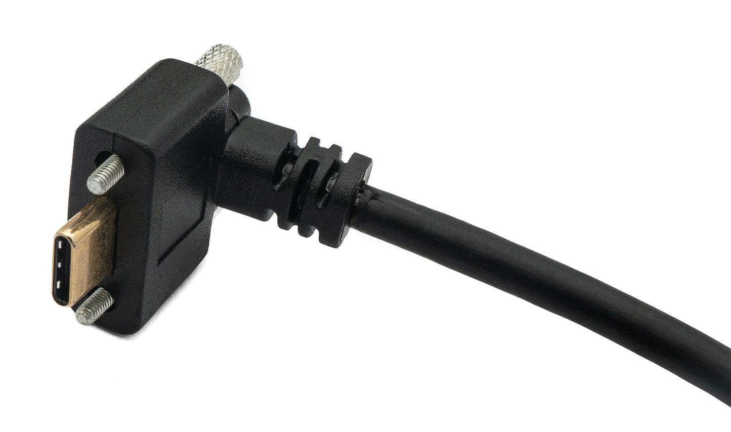 SYSTEM-S USB 3.1 Gen 2 100W Kabel 60 cm Typ C Stecker zu Buchse Schraube Winkel