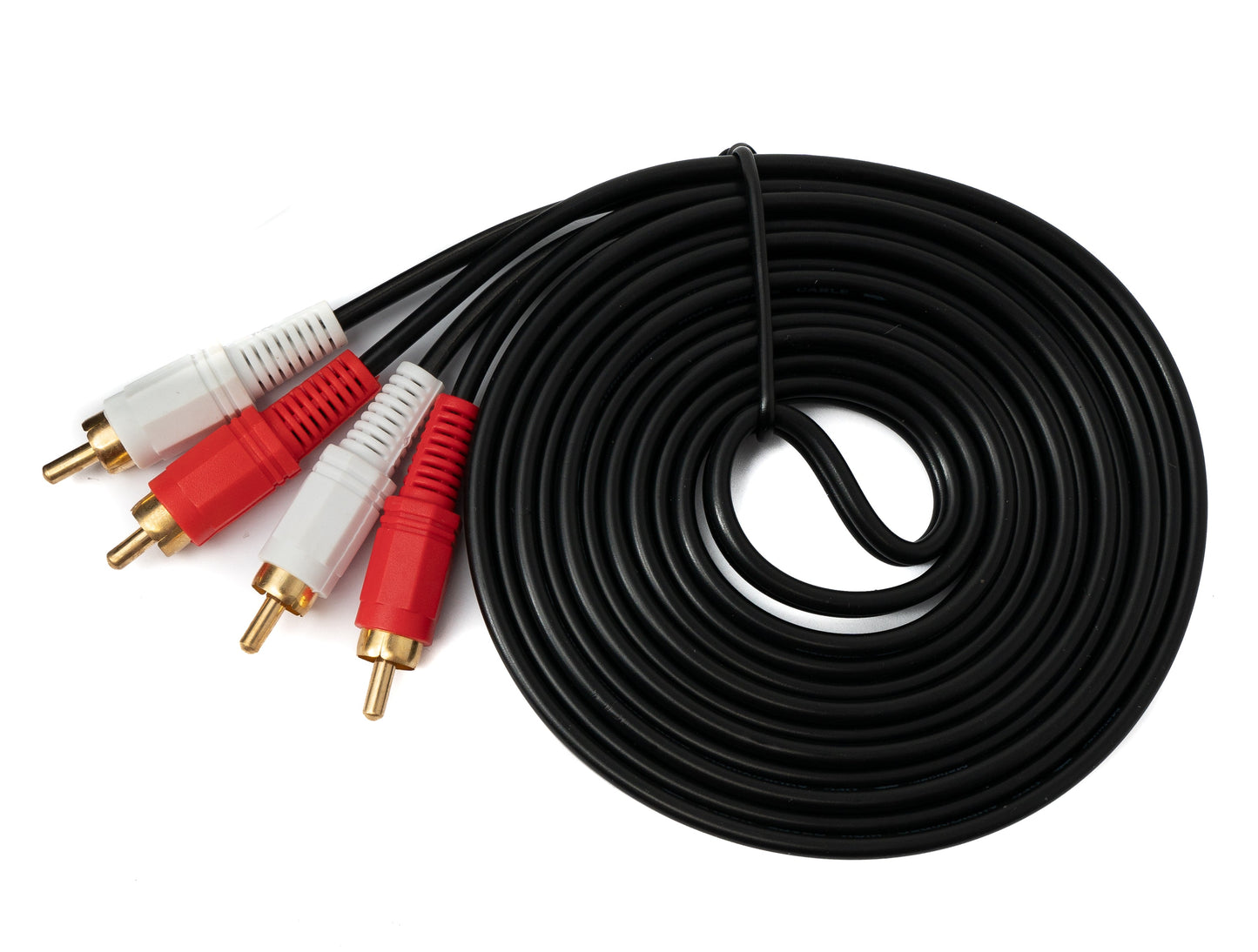 SYSTEM-S Cinch 2 RCA Kabel 3 m Stecker zu Stecker Stereo AV in Schwarz