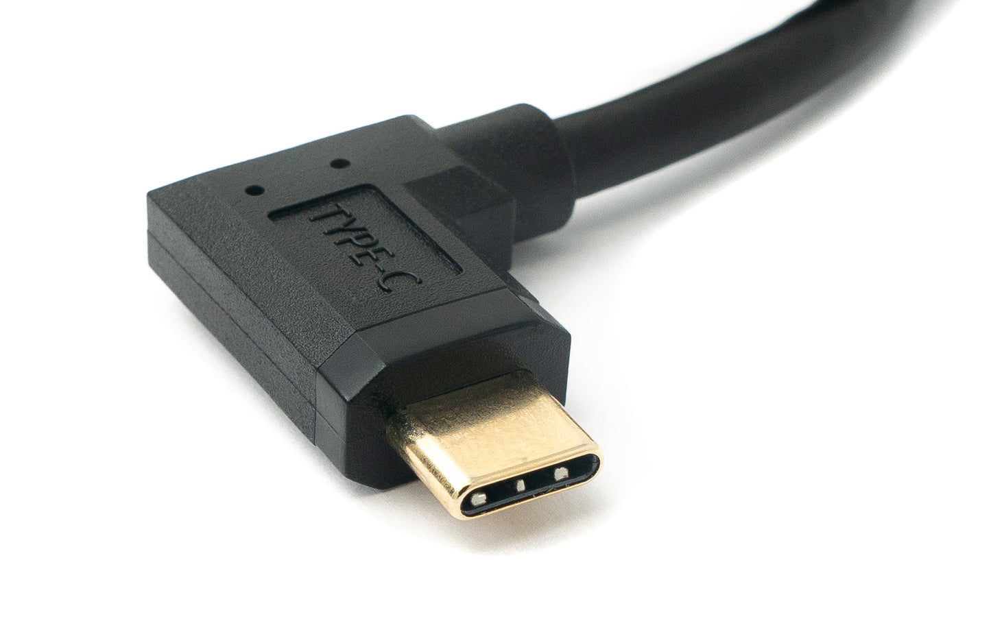 SYSTEM-S USB 3.1 Kabel 1,8 m Typ C Stecker zu Buchse Schraube Winkel in Schwarz