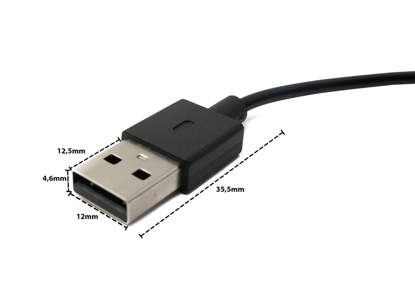 USB 2.0 cable 100 cm for Oppo Watch Free Smartwatch in black