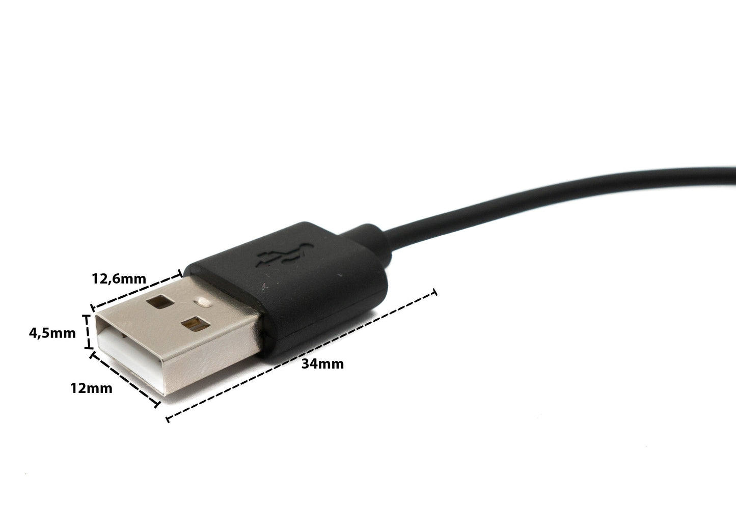 SYSTEM-S USB 2.0 Kabel 100 cm Ladestation für Realme Watch S Pro Smartwatch in Schwarz