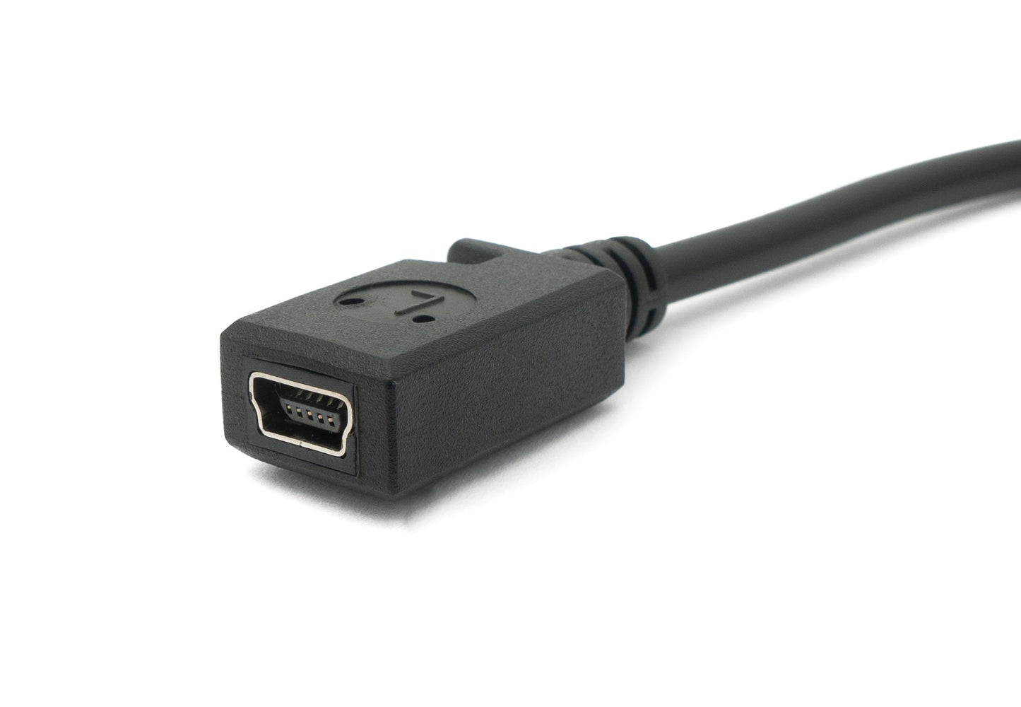 SYSTEM-S USB 3.1 Kabel 30 cm Typ C Stecker zu 2.0 Mini B Buchse 180° Winkel in Schwarz