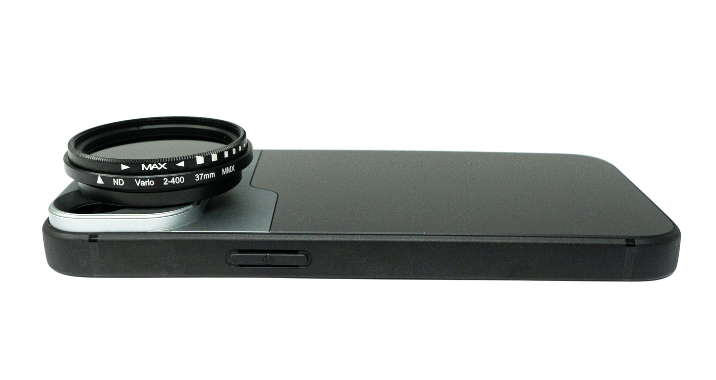 SYSTEM-S ND Vario Filter 37 mm 2 to 4000 Neutral Density with Case for iPhone 13