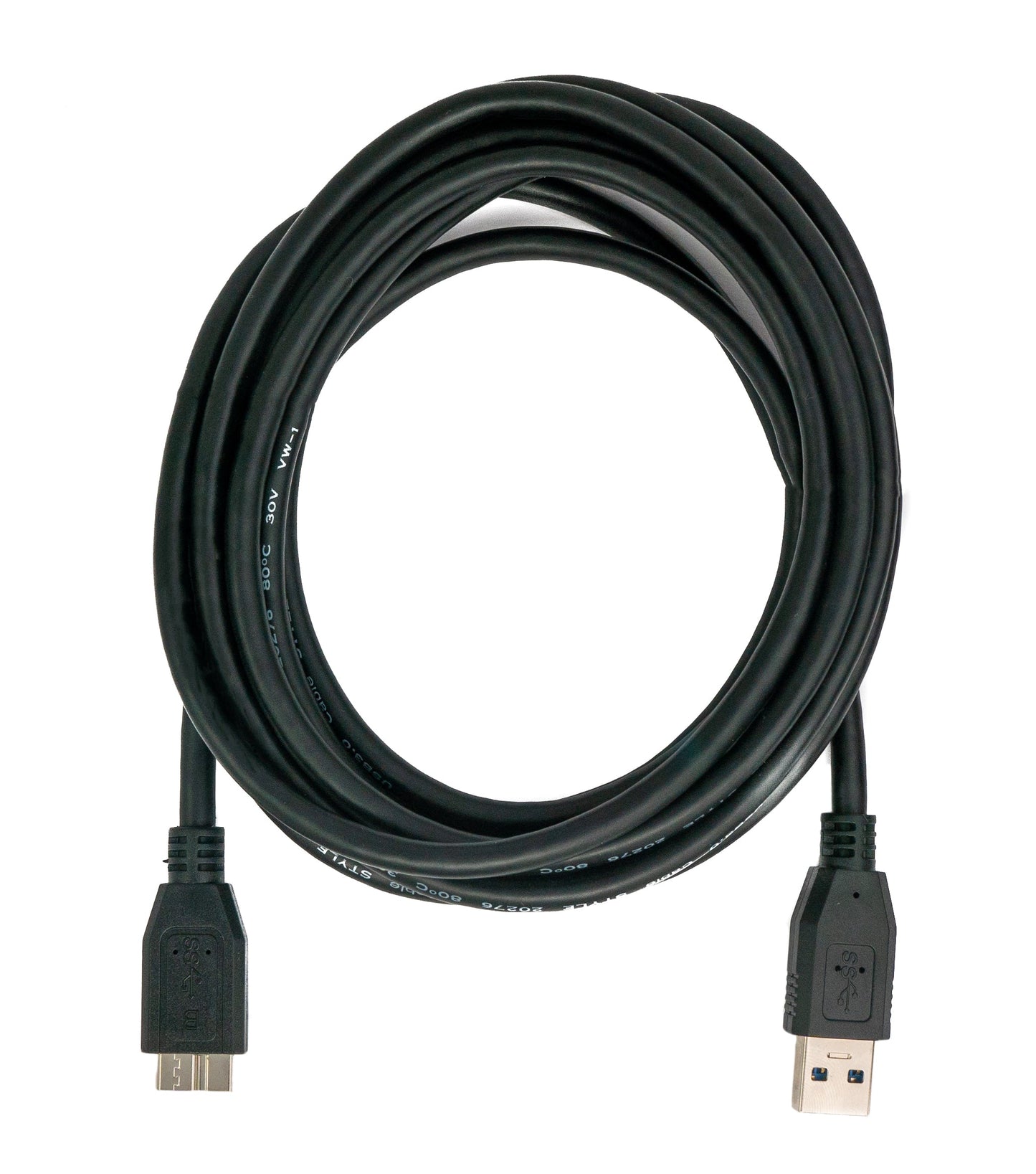 SYSTEM-S USB 3.0 cable 3 m Micro B plug to Type A plug in black